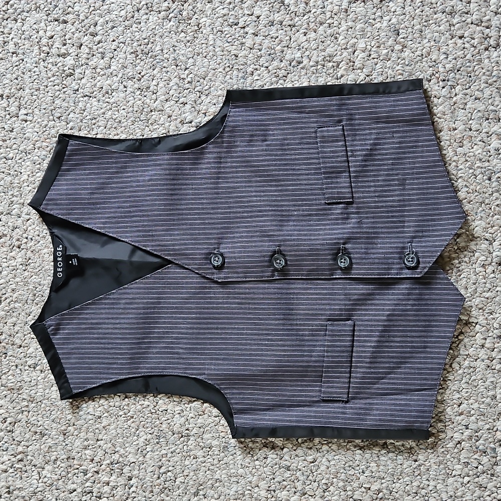 George Charcoal Pinstripe Kid's Vest